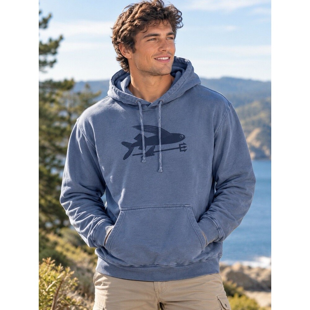 Y2K VTG Men's PATAGONIA Flying Fish Lightweight Sweatshirt Hoodie Large